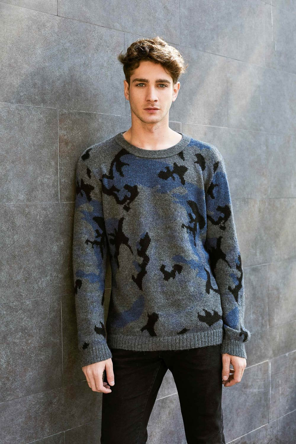 Camouflage Sweater - Navy Blue NORGÄTE