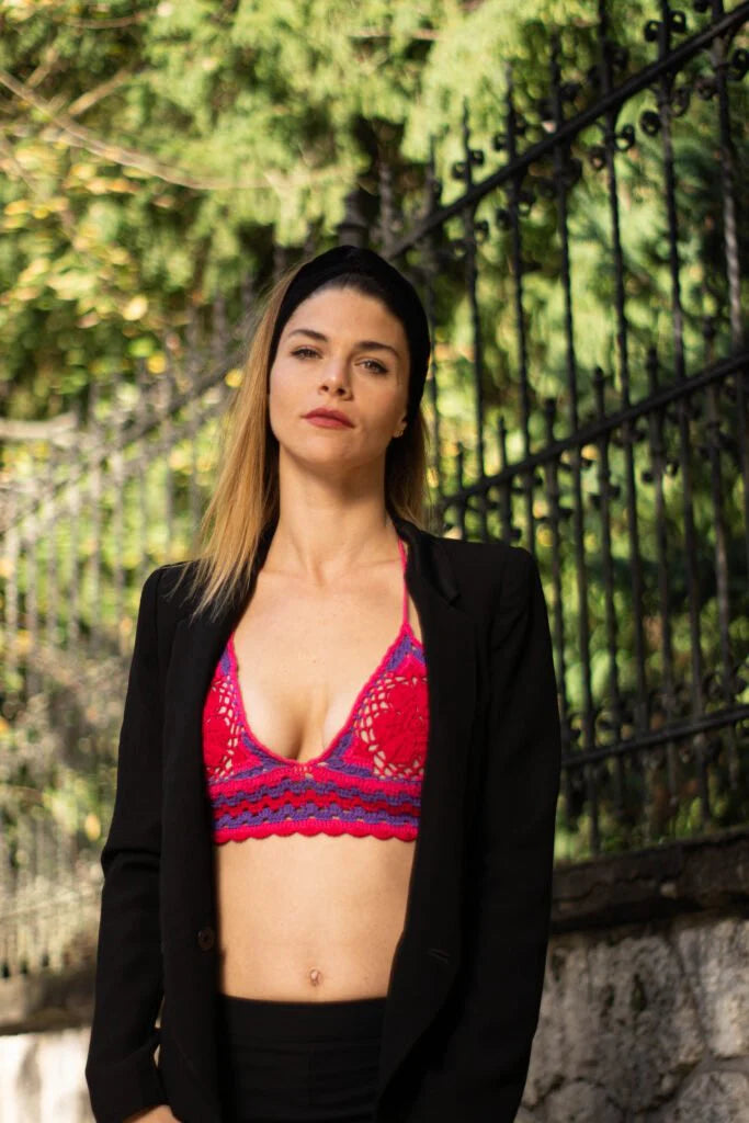 Flower Crochet Top - Fuchsia NORGÄTE