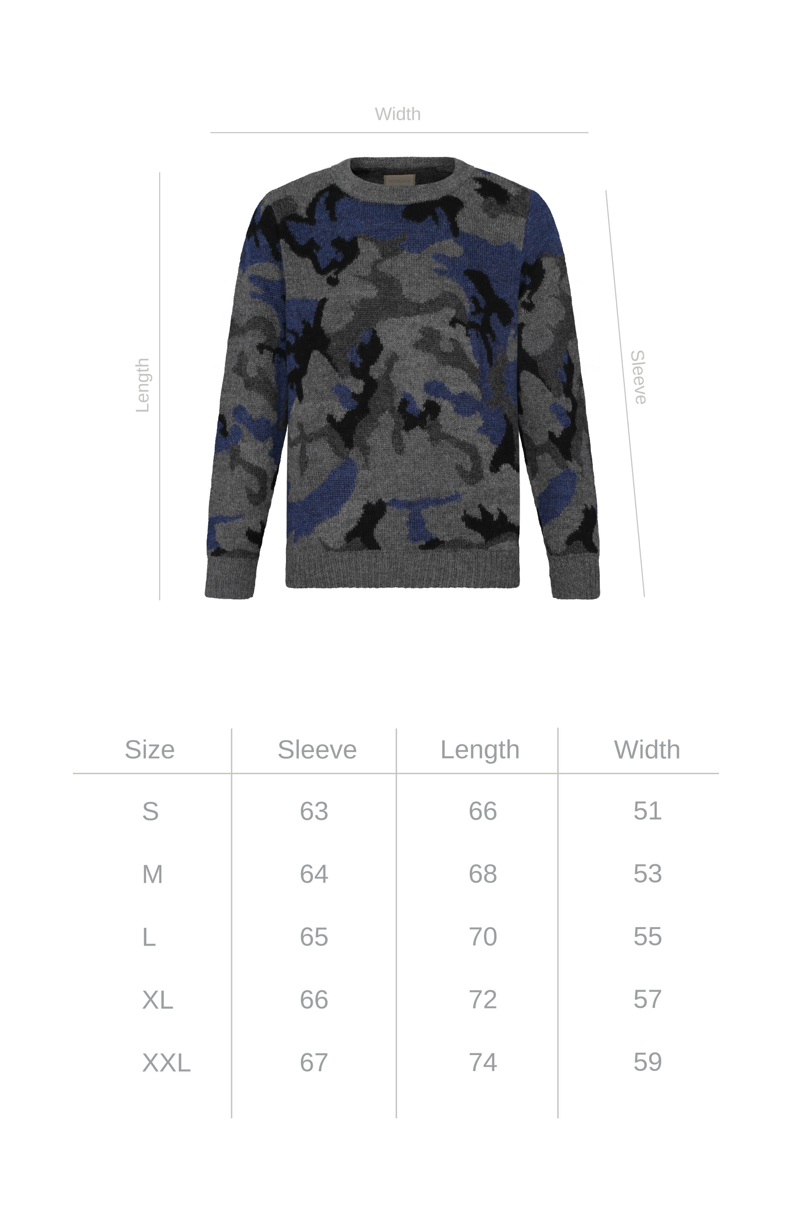 Camouflage Sweater - Navy Blue NORGÄTE