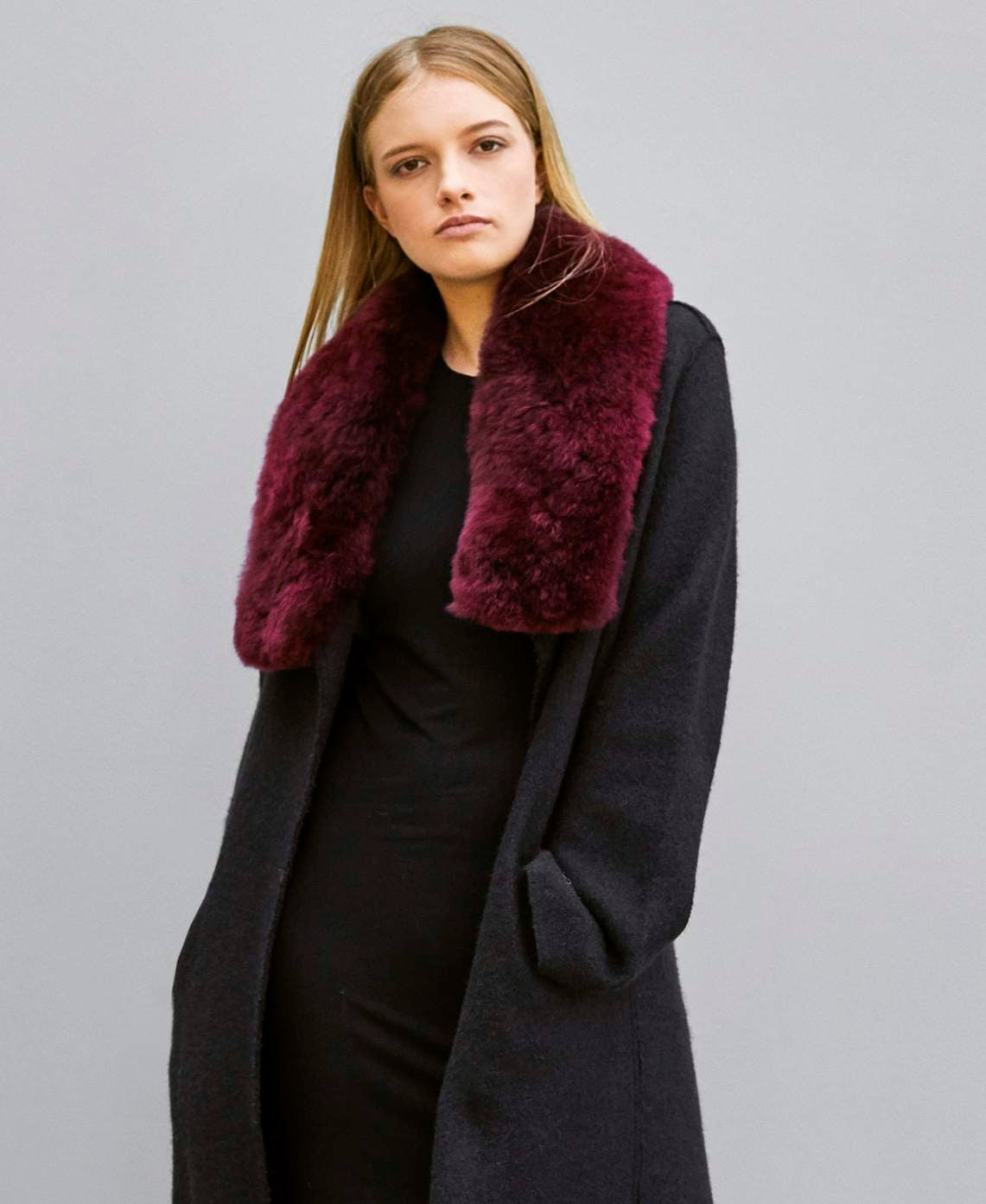 Argon Fur Stole Burgundy One Size NORGÄTE