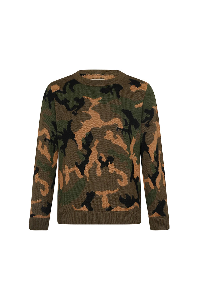 Camouflage Sweater - Military Green | Norgäte Alpaca Knitwear