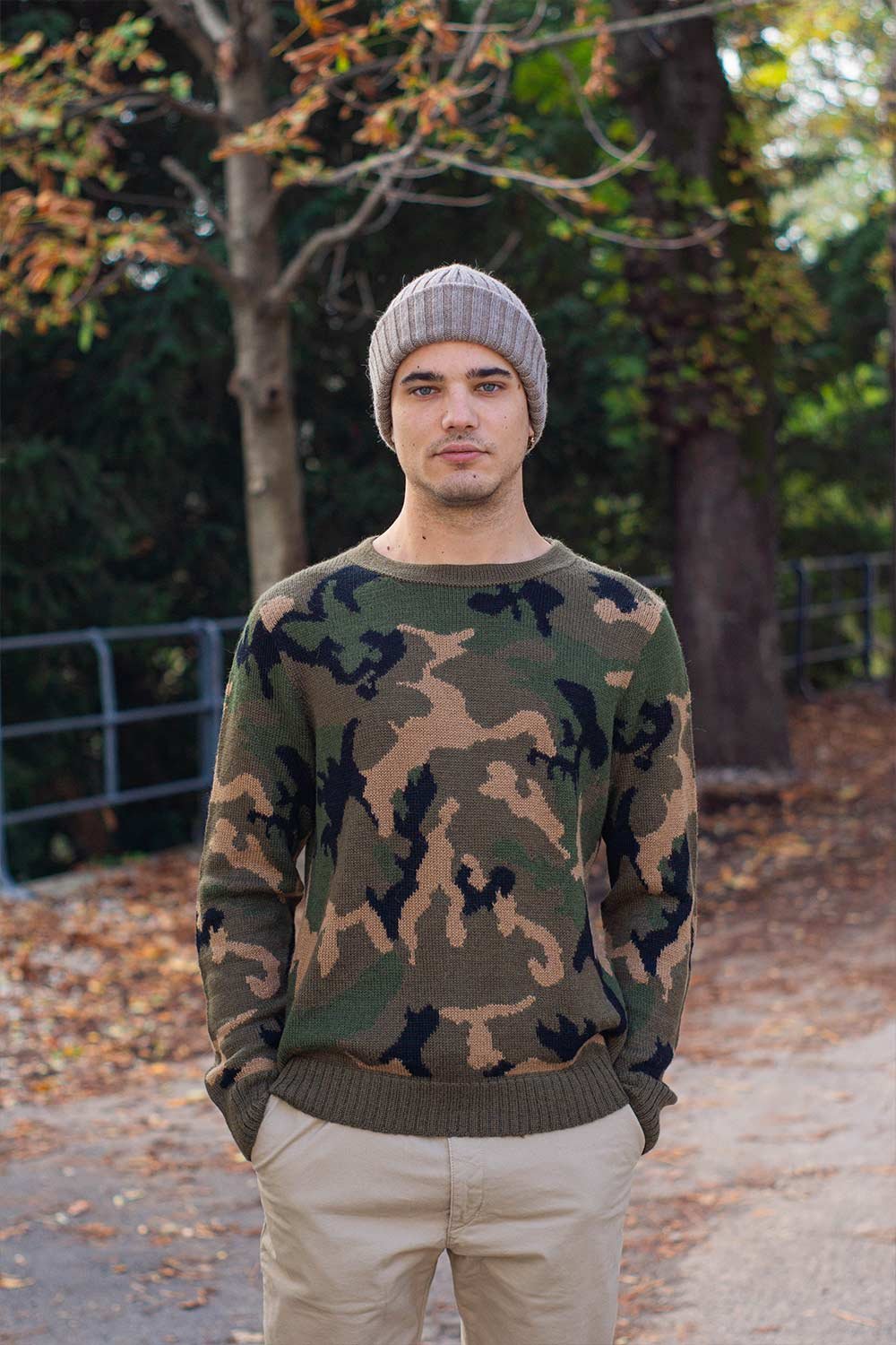 Camouflage Sweater - Military Green | Norgäte Alpaca Knitwear