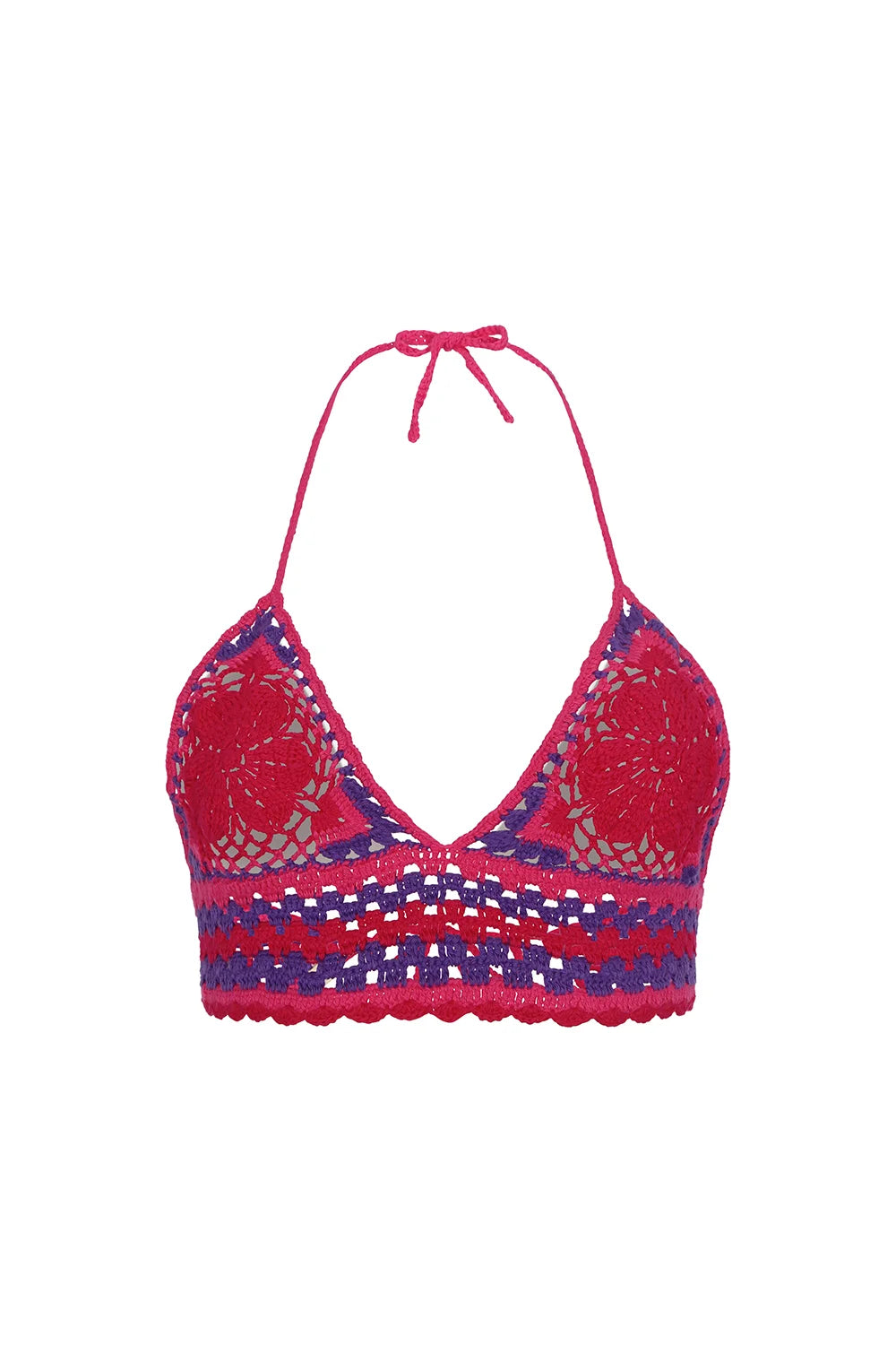 Flower Crochet Top - Fuchsia Fuschia with Lavender and Rose NORGÄTE
