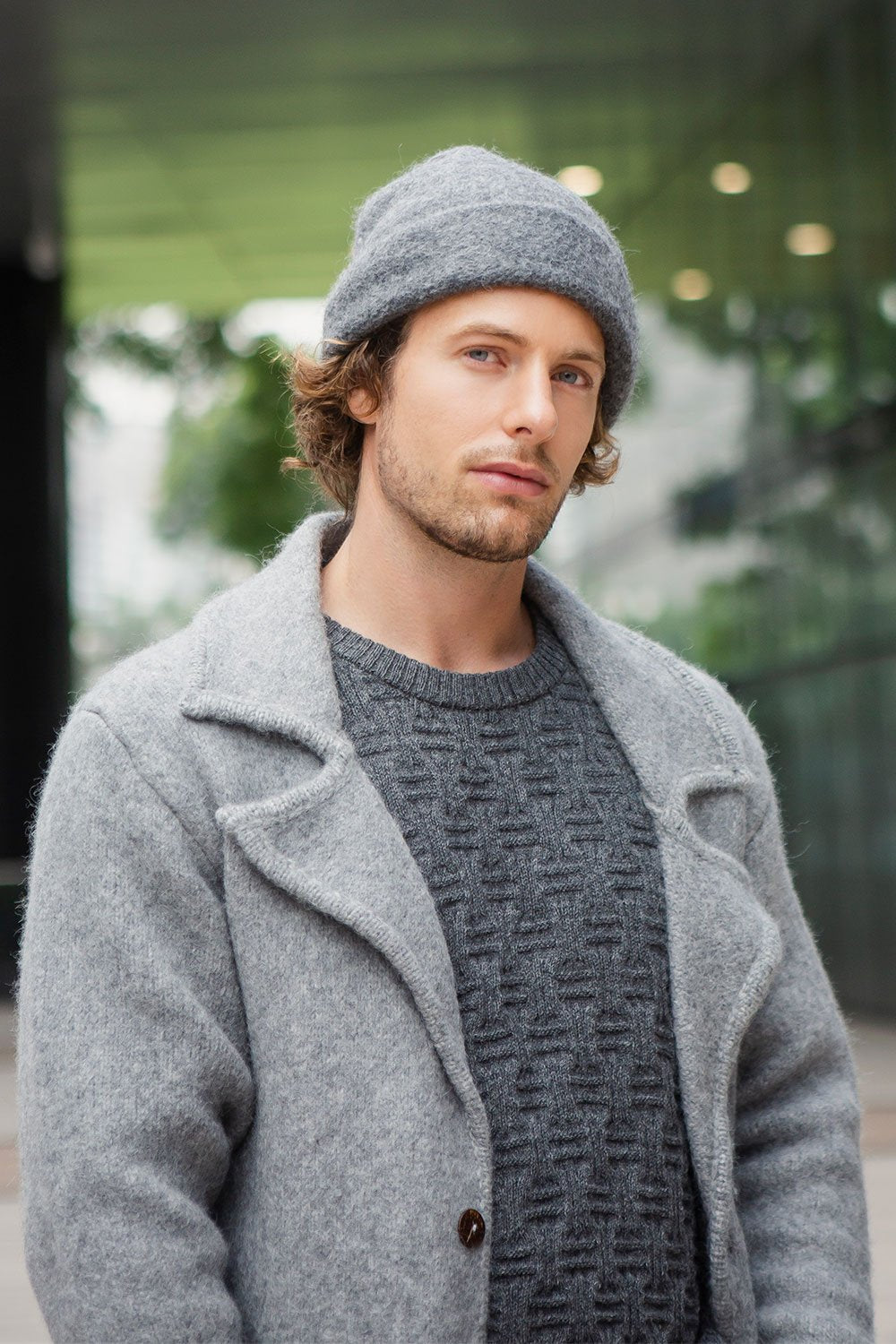 Hosoi Coat - Silver | Norgäte Alpaca Knitwear Ethically Made in Peru
