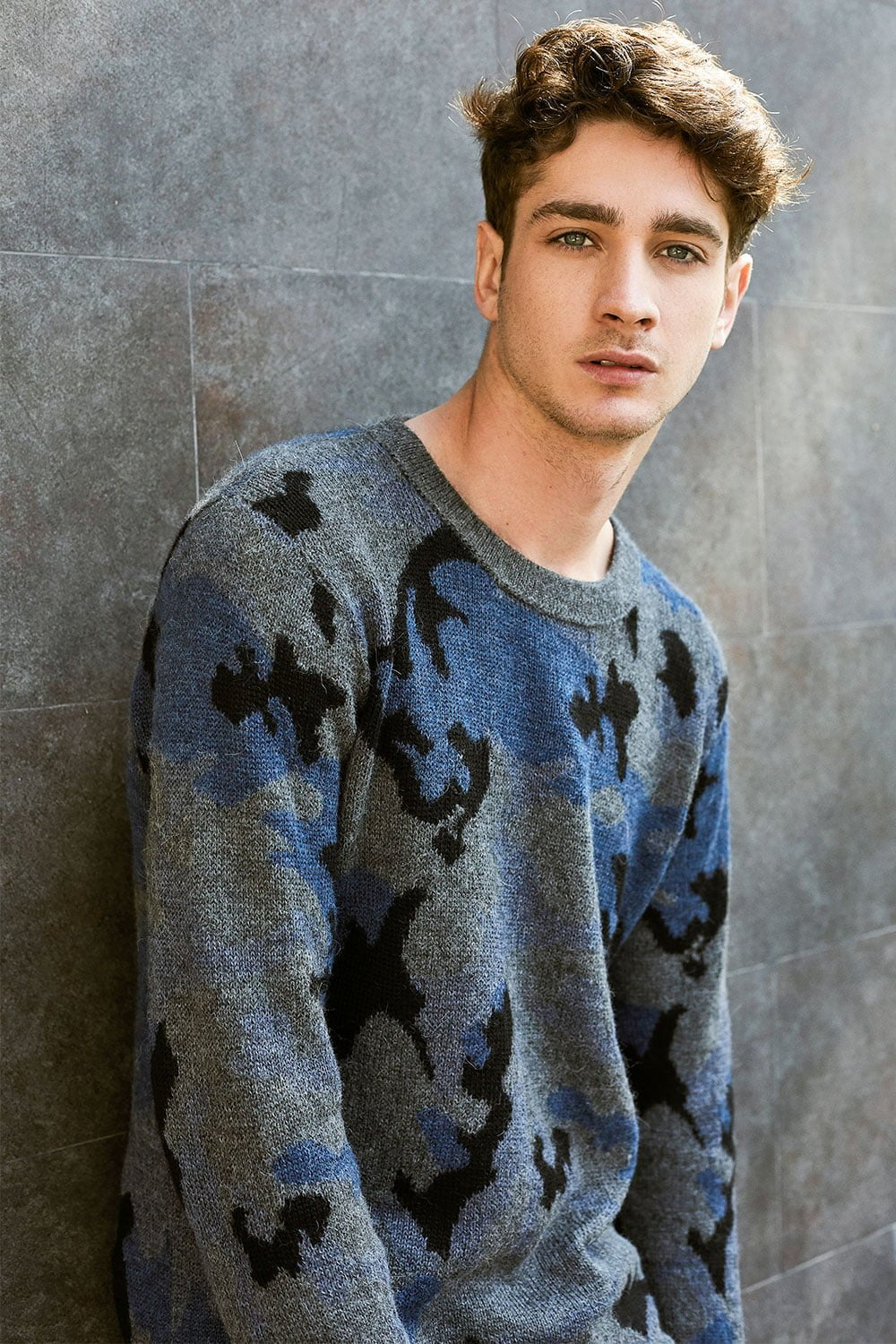 Camouflage Sweater - Navy Blue | Norgäte Alpaca Knitwear Ethically