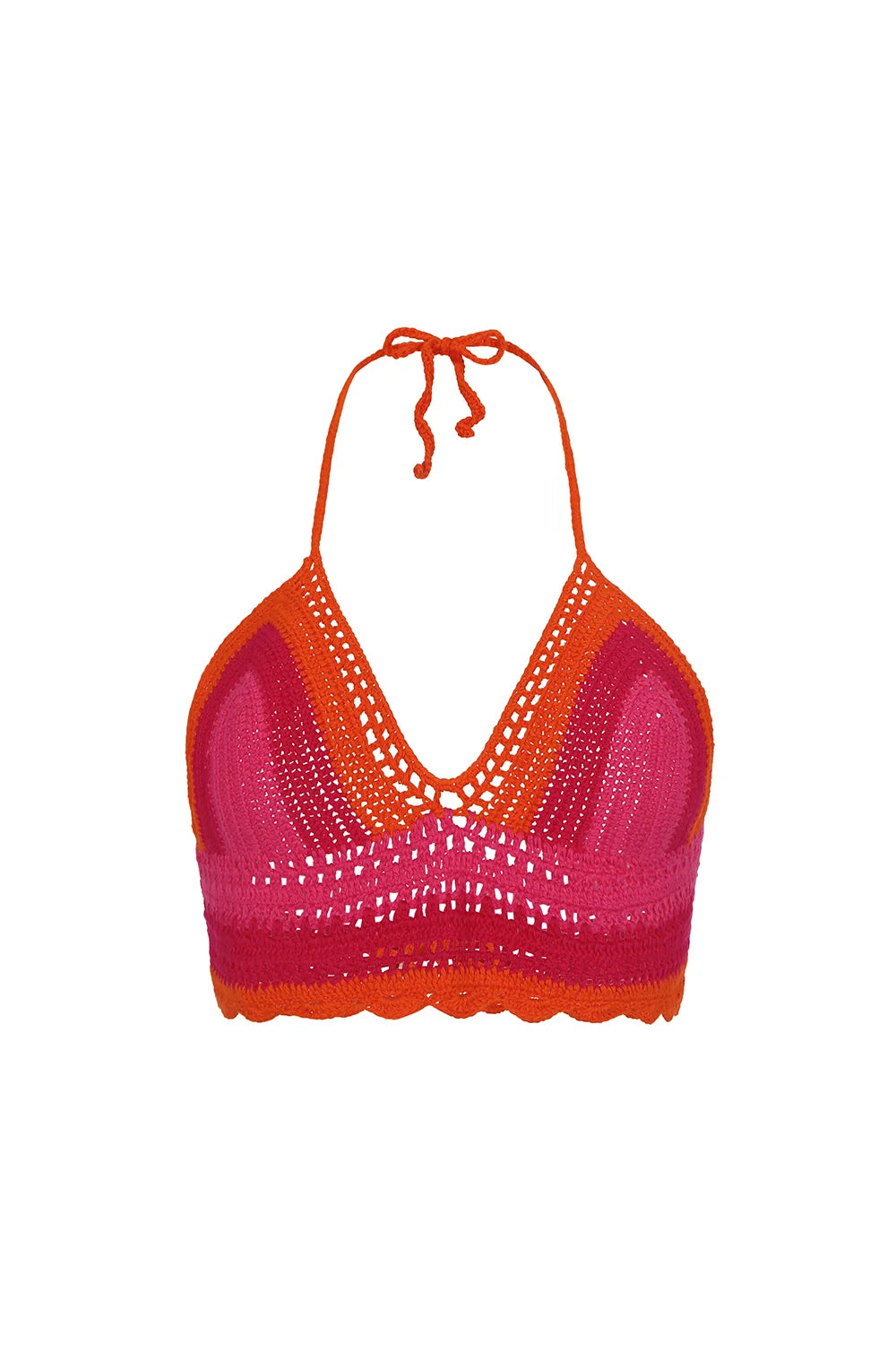 Sunset Crochet Top - Orange Fuchsia with Orange and Rose NORGÄTE