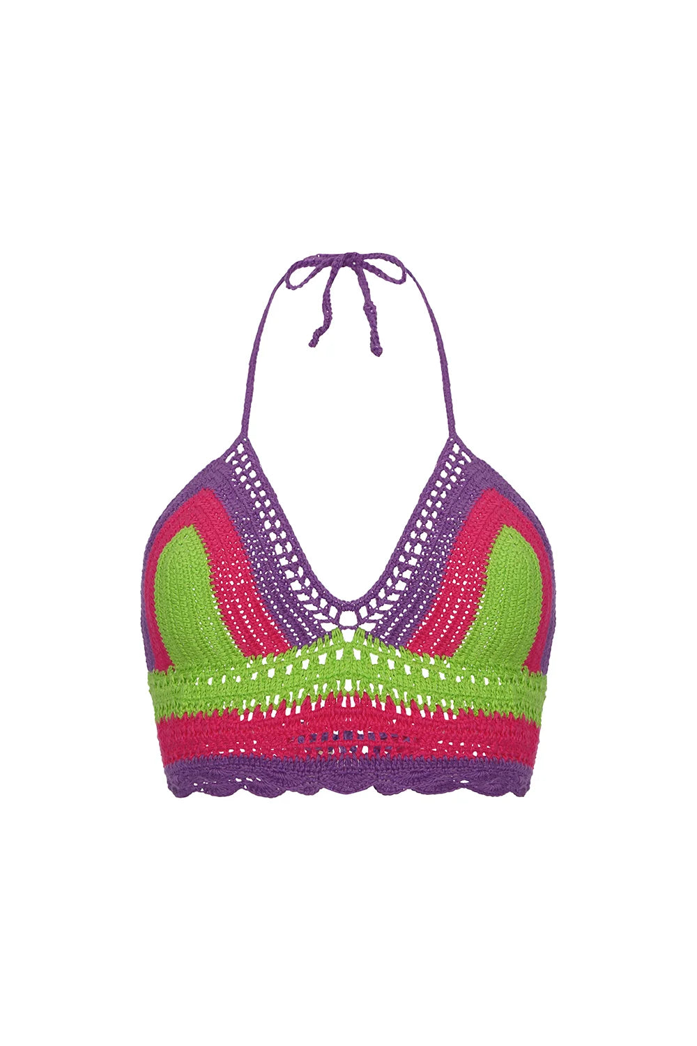 Sunshine Crochet Top Green with Fuchsia and Lavender NORGÄTE