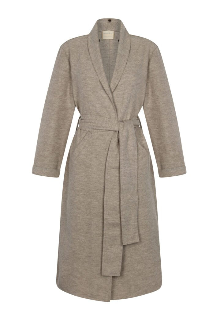 Tungsten Overcoat with Argon Fur Stole Sand NORGÄTE